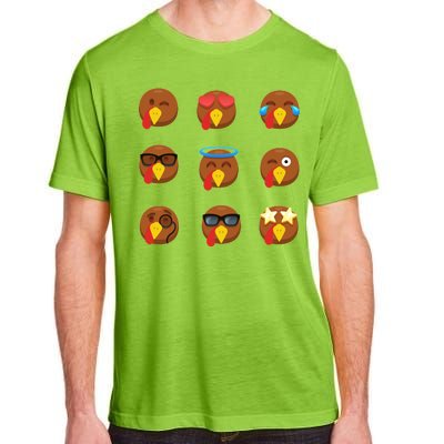 Turkey Emoji's Funny Thanksgiving  Adult ChromaSoft Performance T-Shirt