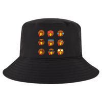 Turkey Emoji's Funny Thanksgiving  Cool Comfort Performance Bucket Hat