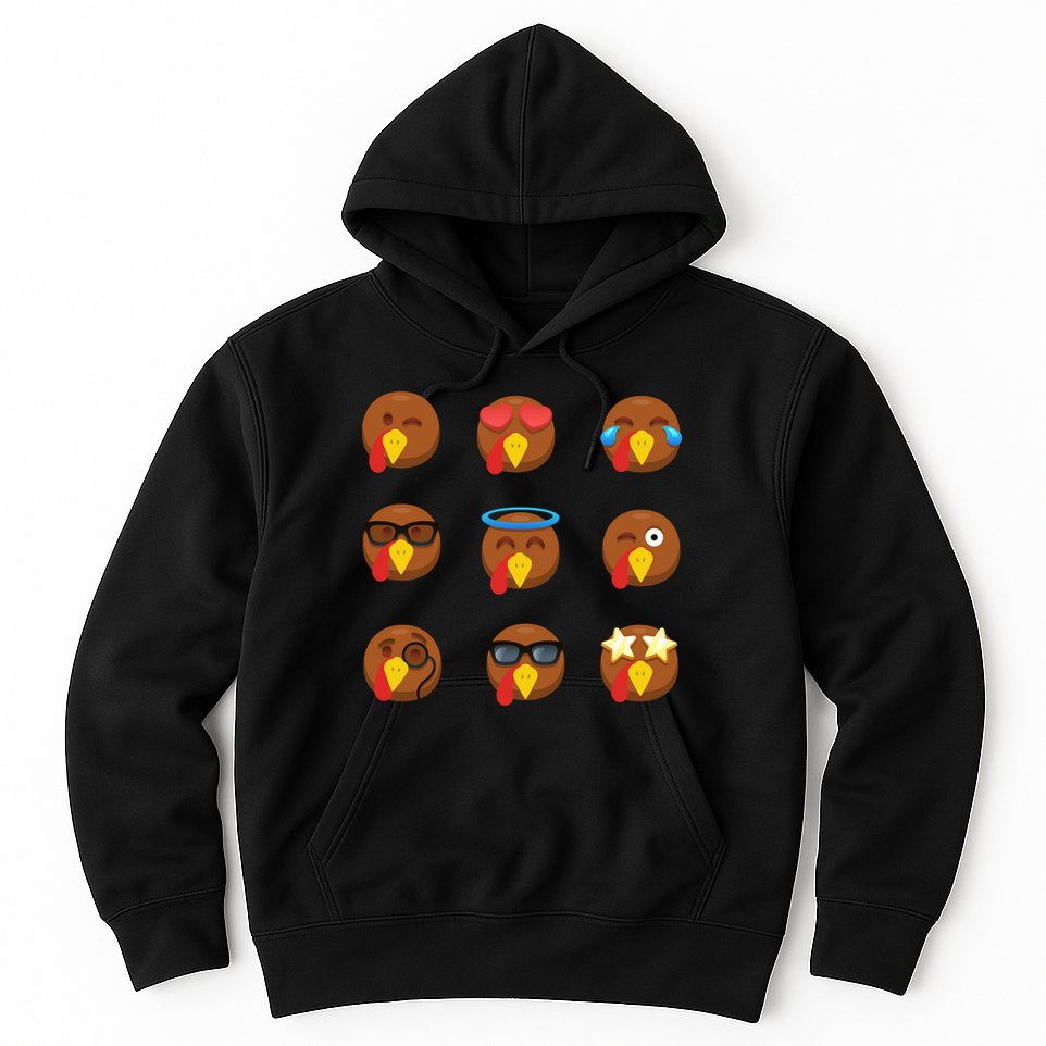 Turkey Emoji's Funny Thanksgiving  Hoodie