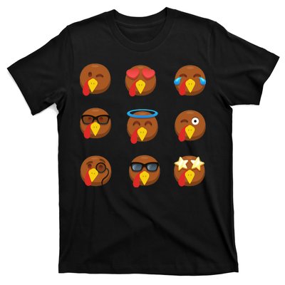 Turkey Emoji's Funny Thanksgiving  T-Shirt