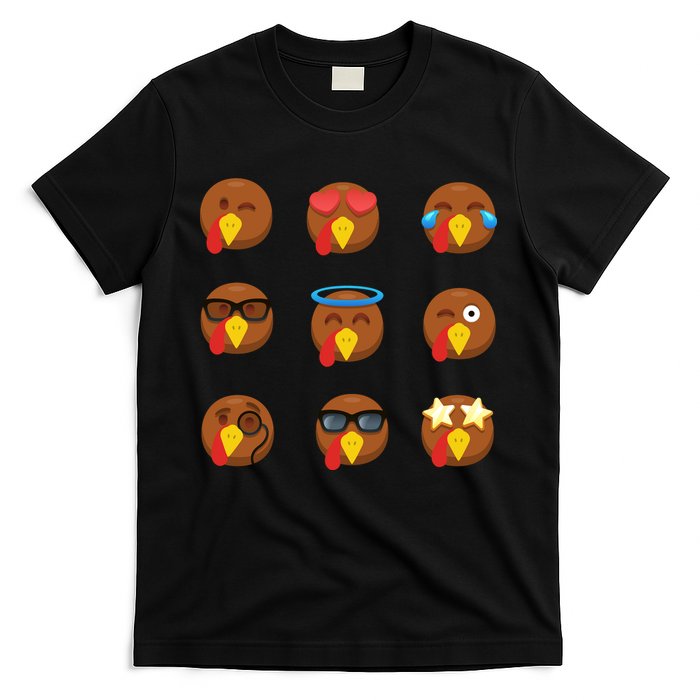 Turkey Emoji's Funny Thanksgiving  T-Shirt