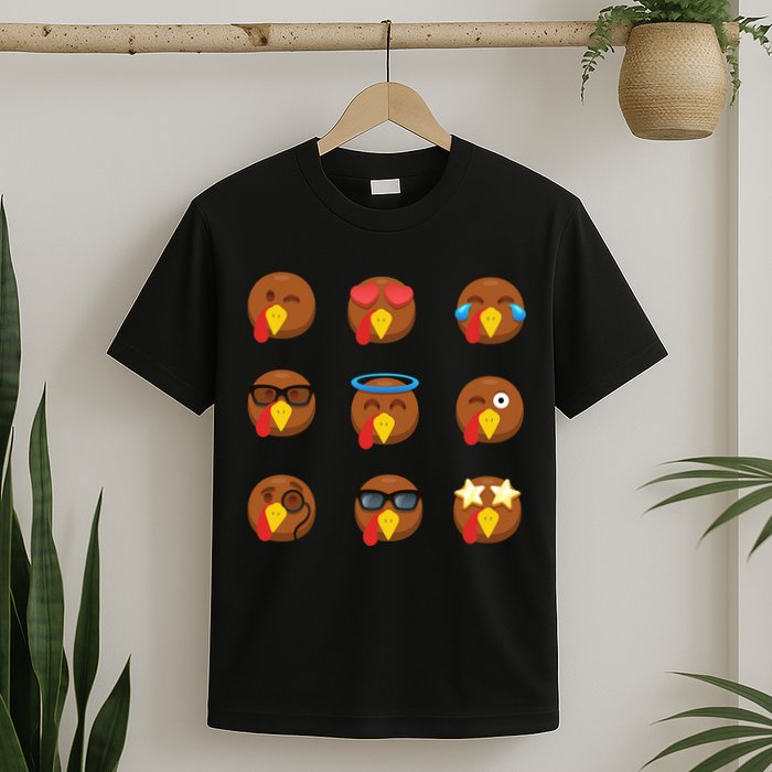 Turkey Emoji's Funny Thanksgiving  T-Shirt