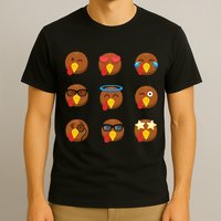 Turkey Emoji's Funny Thanksgiving  T-Shirt