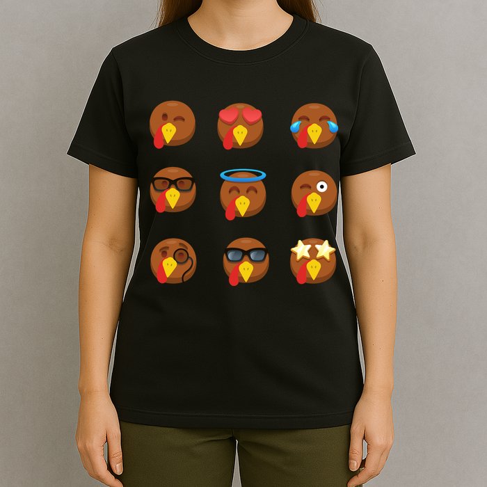 Turkey Emoji's Funny Thanksgiving  T-Shirt