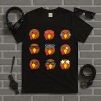 Turkey Emoji's Funny Thanksgiving  T-Shirt
