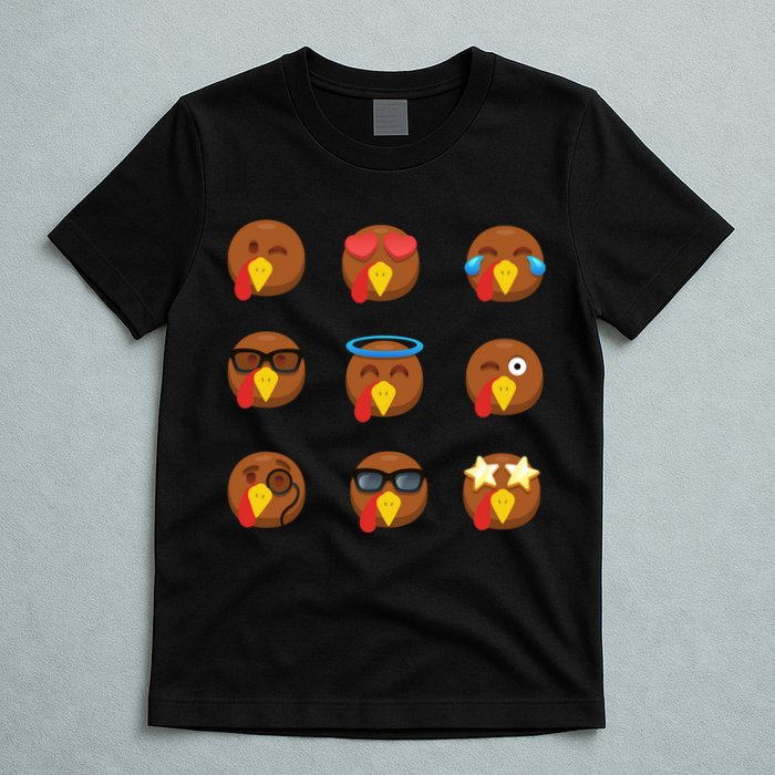 Turkey Emoji's Funny Thanksgiving  T-Shirt