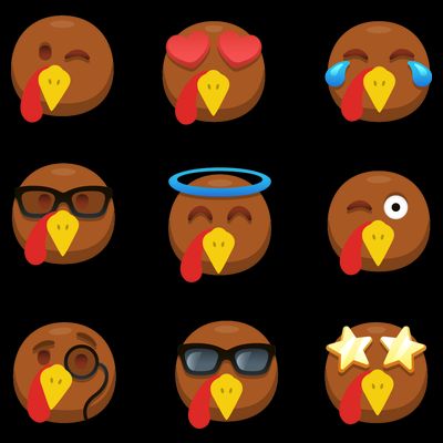 Turkey Emoji's Funny Thanksgiving  T-Shirt
