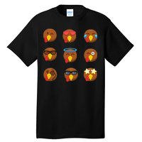 Turkey Emoji's Funny Thanksgiving  Tall T-Shirt