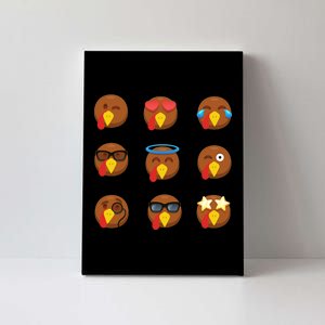 Turkey Emoji's Funny Thanksgiving  Canvas