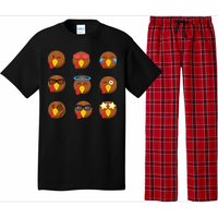 Turkey Emoji's Funny Thanksgiving  Pajama Set