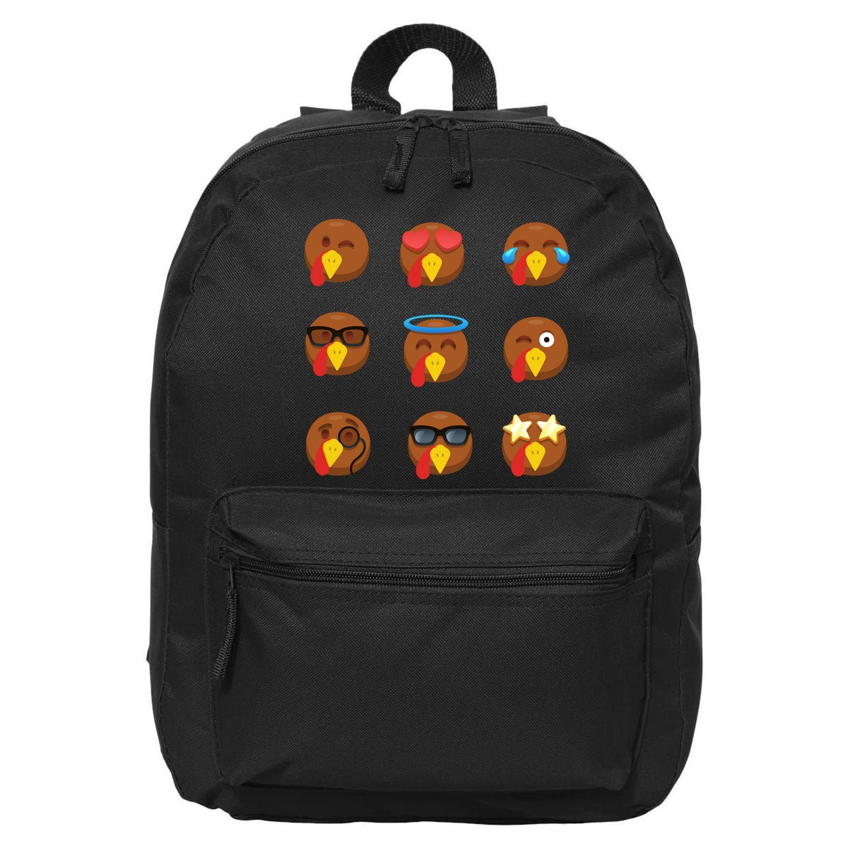 Turkey Emoji's Funny Thanksgiving  16 in Basic Backpack