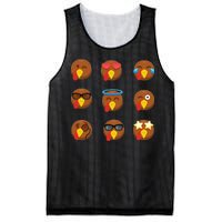 Turkey Emoji's Funny Thanksgiving  Mesh Reversible Basketball Jersey Tank