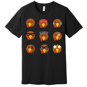 Turkey Emoji's Funny Thanksgiving  Premium T-Shirt