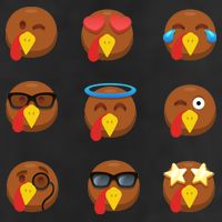 Turkey Emoji's Funny Thanksgiving  25L Jumbo Tote