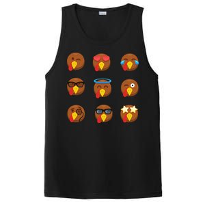 Turkey Emoji's Funny Thanksgiving  PosiCharge Competitor Tank