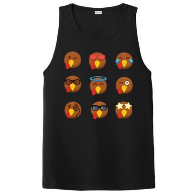 Turkey Emoji's Funny Thanksgiving  PosiCharge Competitor Tank