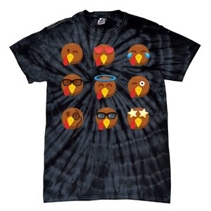 Turkey Emoji's Funny Thanksgiving  Tie-Dye T-Shirt