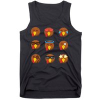 Turkey Emoji's Funny Thanksgiving  Tank Top