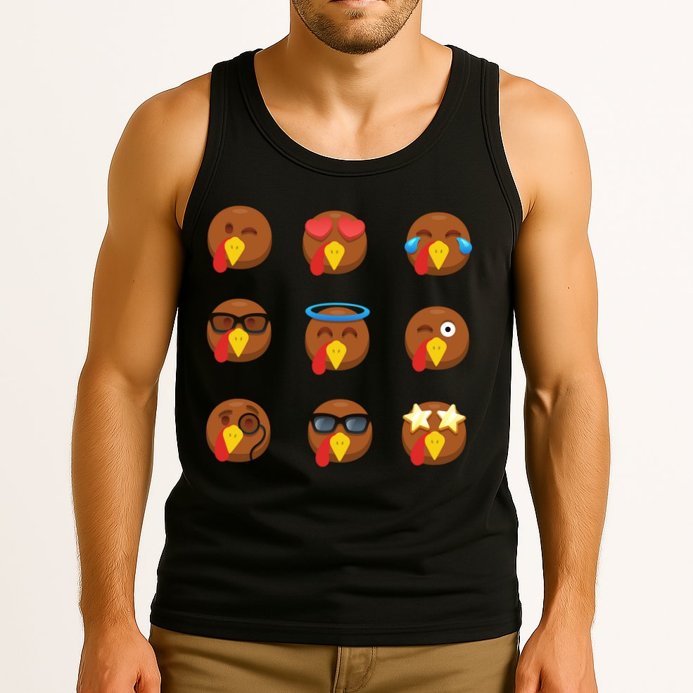 Turkey Emoji's Funny Thanksgiving  Tank Top