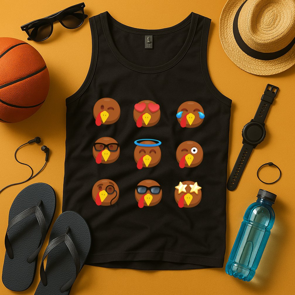 Turkey Emoji's Funny Thanksgiving  Tank Top