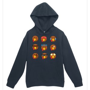 Turkey Emoji's Funny Thanksgiving  Urban Pullover Hoodie