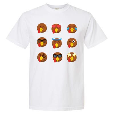 Turkey Emoji's Funny Thanksgiving  Garment-Dyed Heavyweight T-Shirt