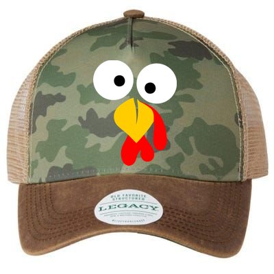 Turkey Face Funny Thanksgiving Day Legacy Tie Dye Trucker Hat