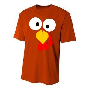 Turkey Face Funny Thanksgiving Day Youth Performance Sprint T-Shirt