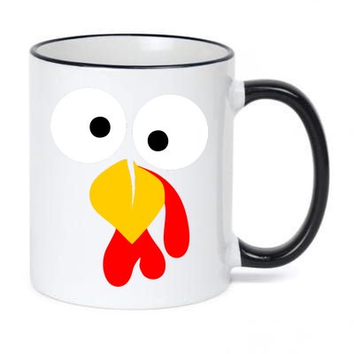 Turkey Face Funny Thanksgiving Day 11oz Black Color Changing Mug