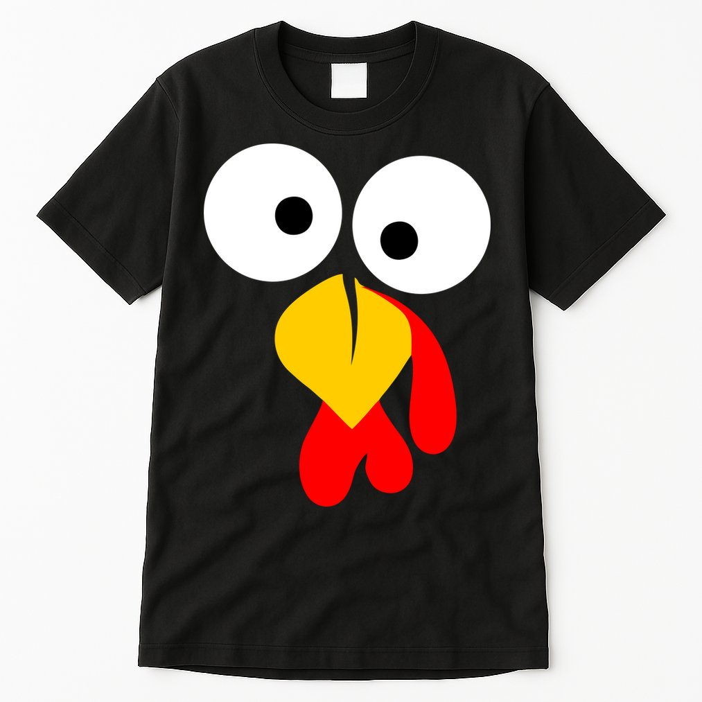Turkey Face Funny Thanksgiving Day Tall T-Shirt
