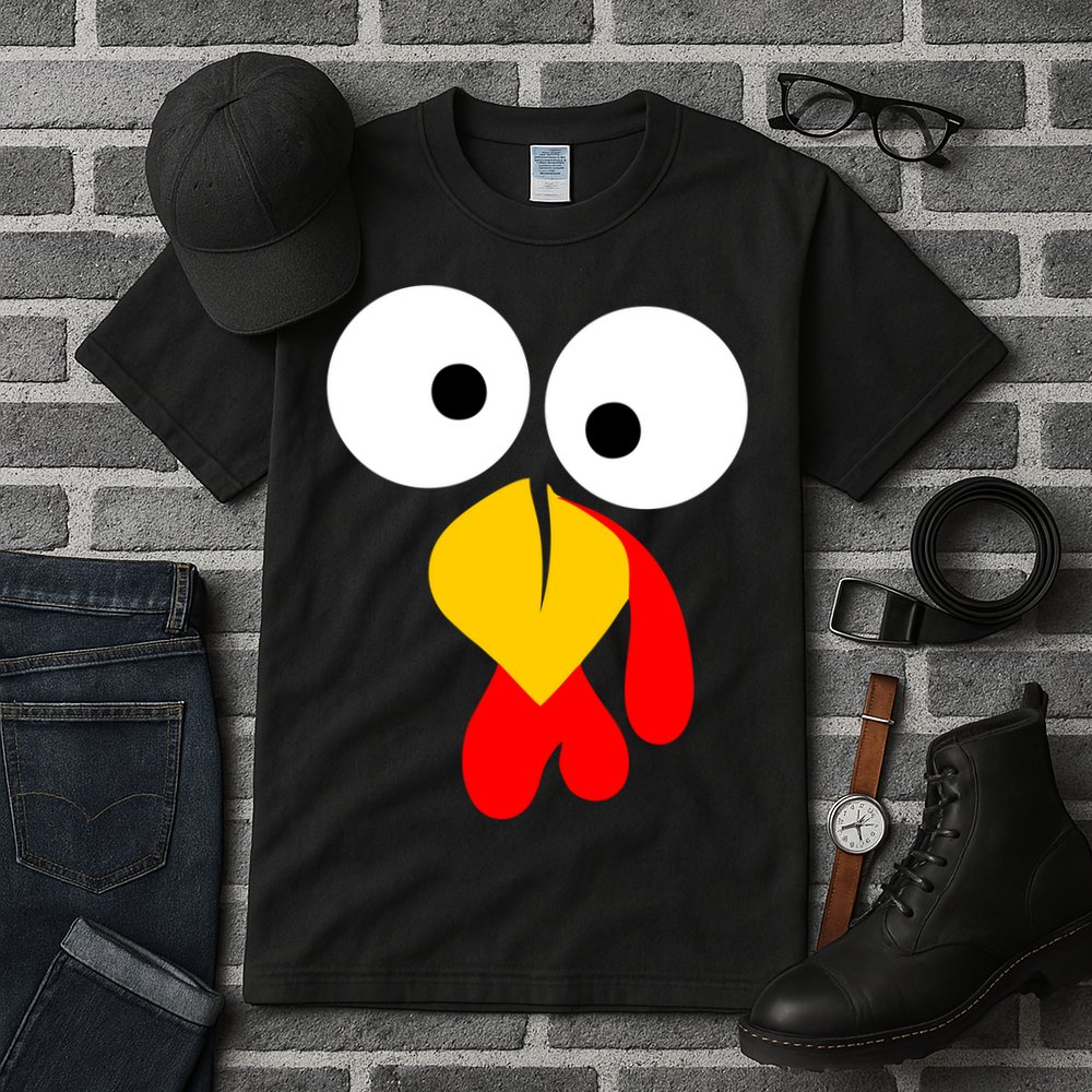 Turkey Face Funny Thanksgiving Day Tall T-Shirt