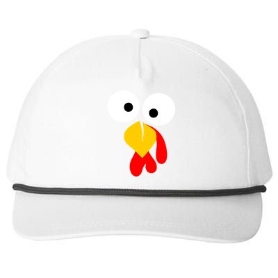 Turkey Face Funny Thanksgiving Day Snapback Five-Panel Rope Hat