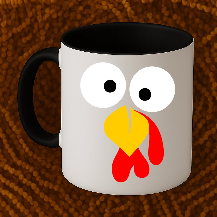 Turkey Face Funny Thanksgiving Day Mug