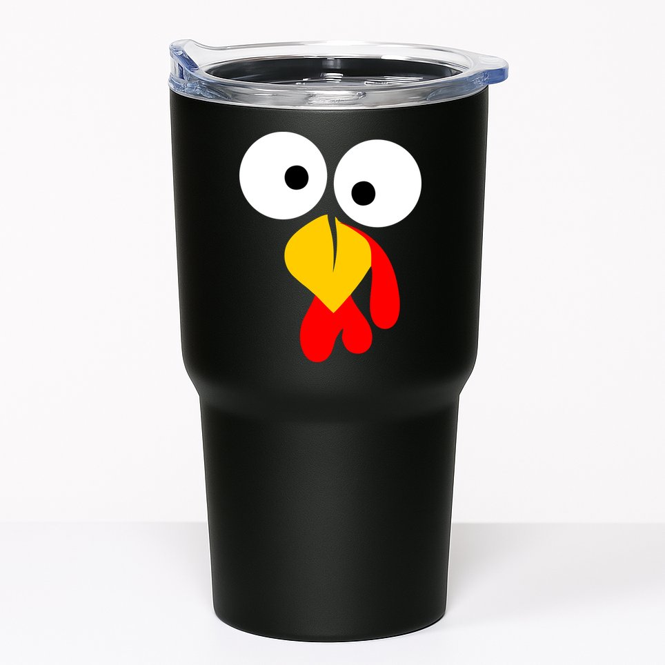 Turkey Face Funny Thanksgiving Day Tumbler