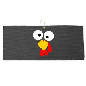 Turkey Face Funny Thanksgiving Day Large Microfiber Waffle Golf Towel