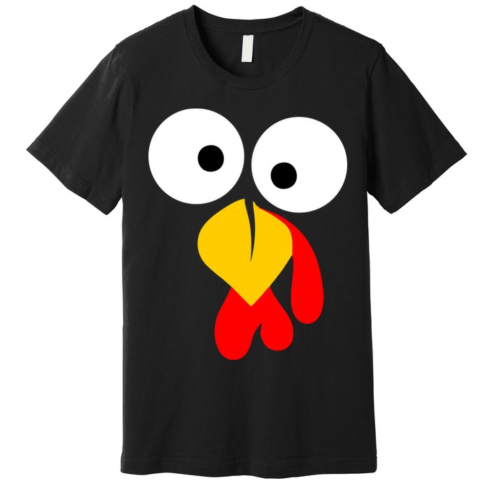 Turkey Face Funny Thanksgiving Day Premium T-Shirt
