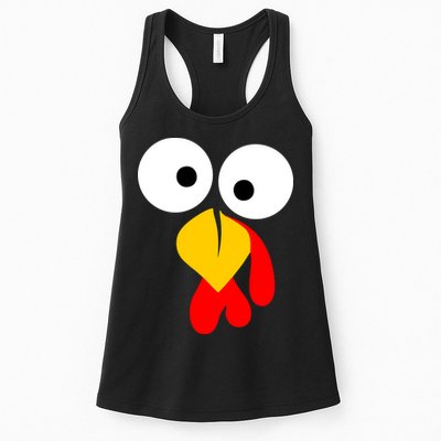 Turkey Face Funny Thanksgiving Day Womens Tank Top