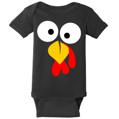 Turkey Face Funny Thanksgiving Day Baby Bodysuit