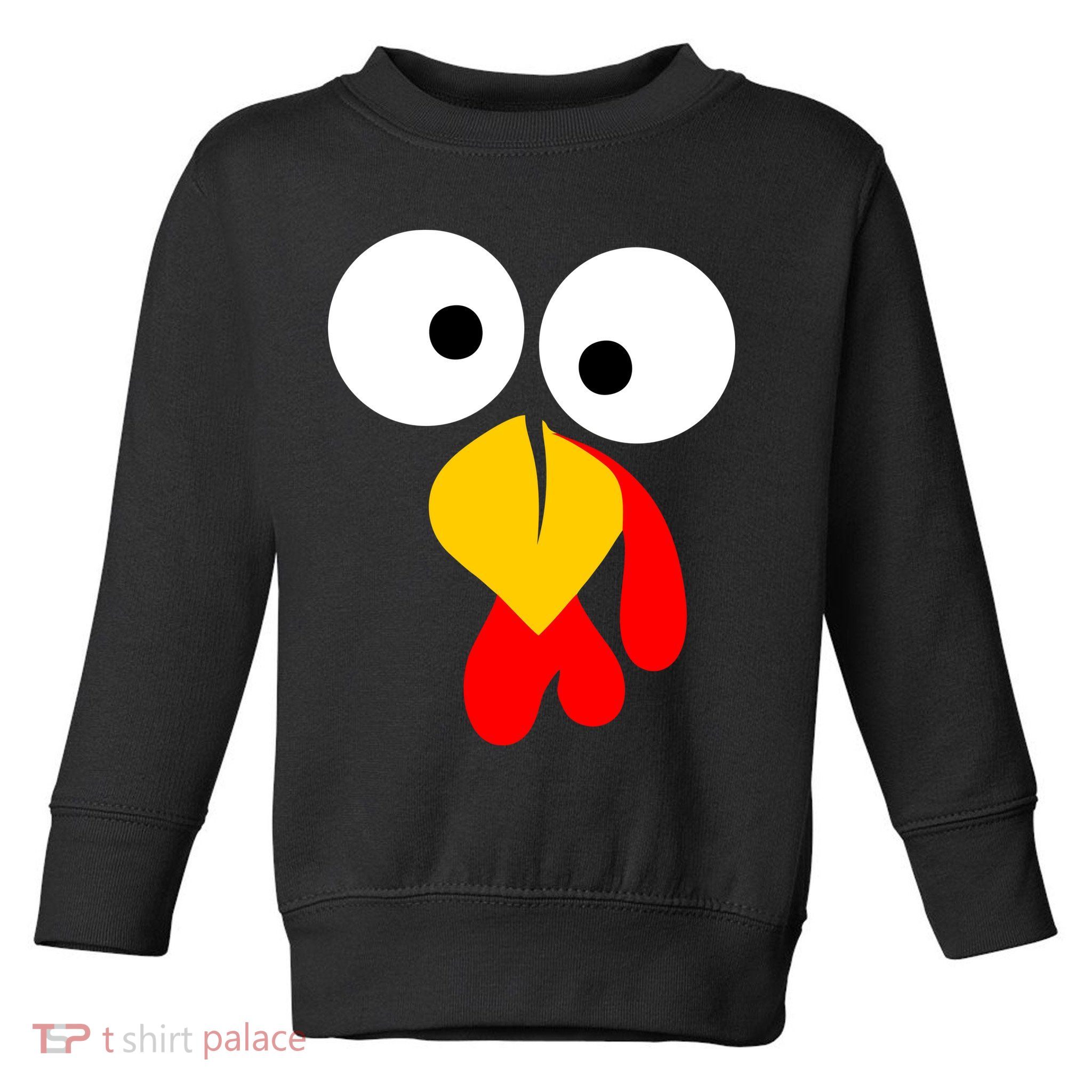 Turkey Face Funny Thanksgiving Day Toddler Sweatshirt