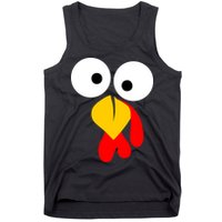 Turkey Face Funny Thanksgiving Day Tank Top