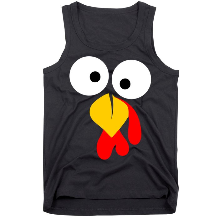 Turkey Face Funny Thanksgiving Day Tank Top