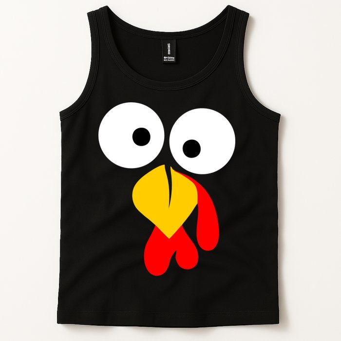 Turkey Face Funny Thanksgiving Day Tank Top
