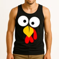 Turkey Face Funny Thanksgiving Day Tank Top