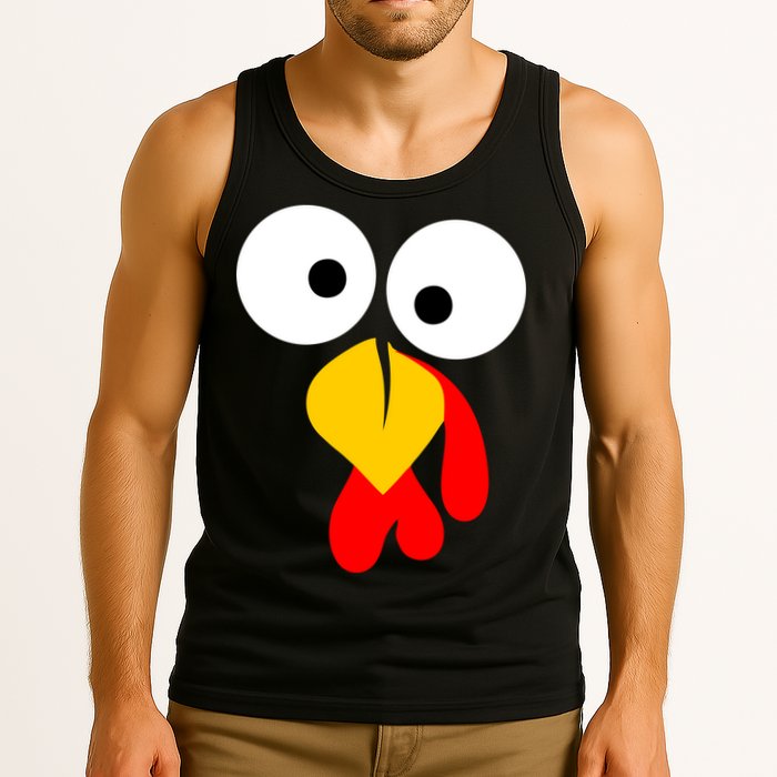 Turkey Face Funny Thanksgiving Day Tank Top
