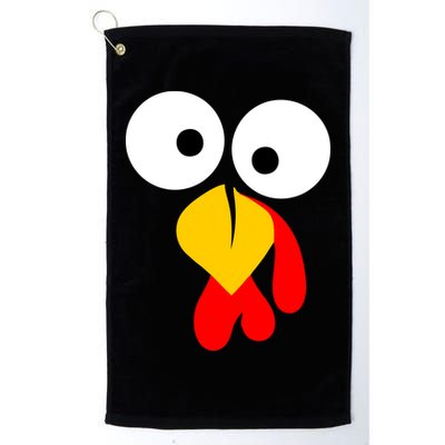 Turkey Face Funny Thanksgiving Day Golf Towel