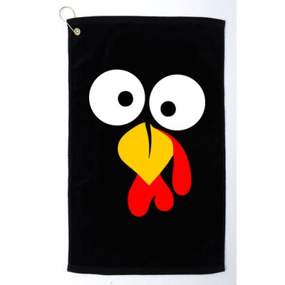 Turkey Face Funny Thanksgiving Day Platinum Collection Golf Towel