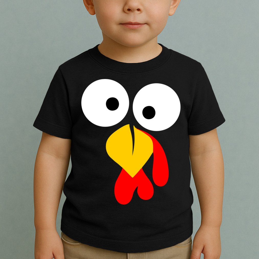 Turkey Face Funny Thanksgiving Day Toddler T-Shirt