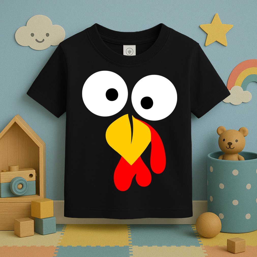 Turkey Face Funny Thanksgiving Day Toddler T-Shirt