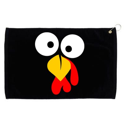 Turkey Face Funny Thanksgiving Day Grommeted Golf Towel