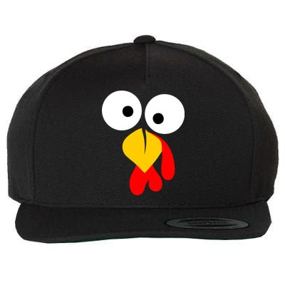 Turkey Face Funny Thanksgiving Day Wool Snapback Cap